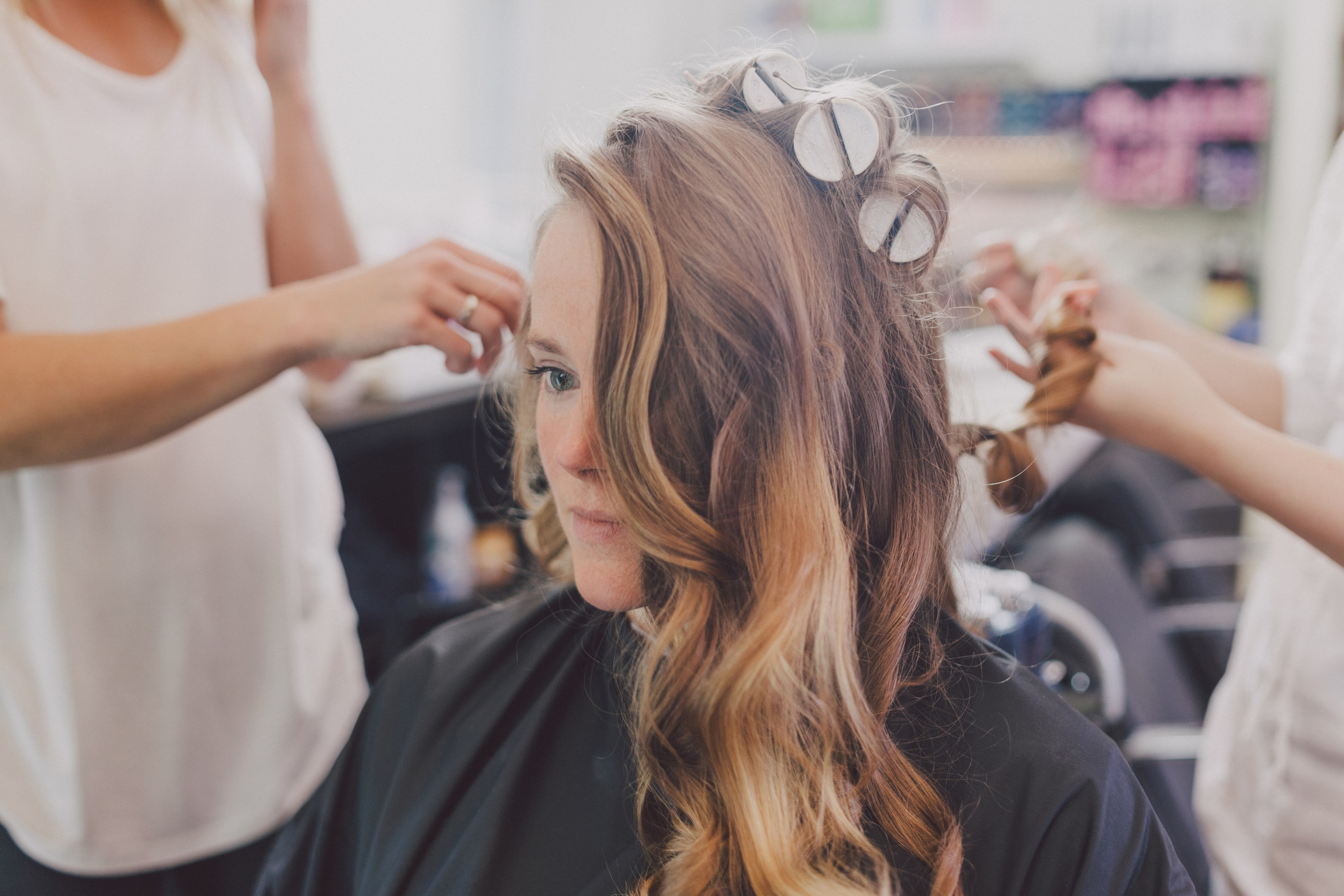 Roller Setting Relaxed Hair